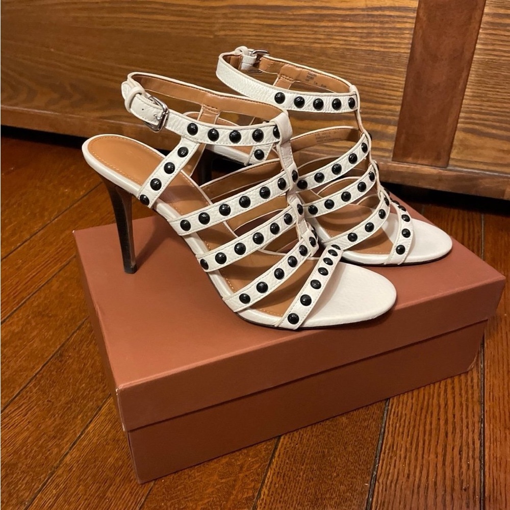 Pebble Grain Studded Coach heels